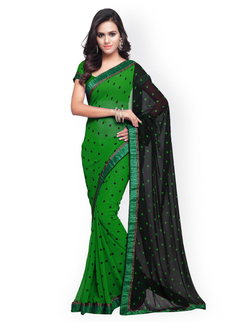 

MIRCHI FASHION Green Georgette Printed Saree