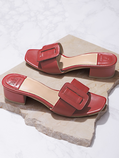

her by invictus Women Red Solid Block Heels