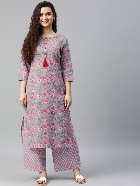 

Alena Women Blue Printed Kurta with Palazzos