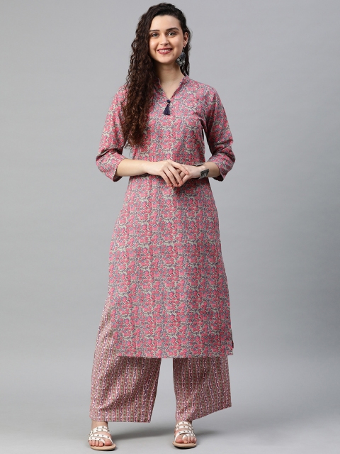 

Alena Women Pink Printed Kurta with Palazzos