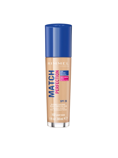 

Rimmel London 102 Light Nude Match Perfection Foundation, Beige