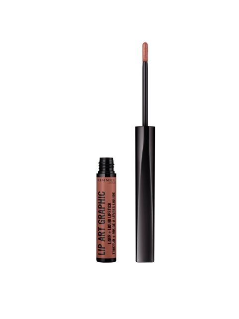 

RIMMEL 720 Lacey Lip Art Graphic 2-In-1 Liquid Lipstick & Lip Liner 1.8 ml, Brown