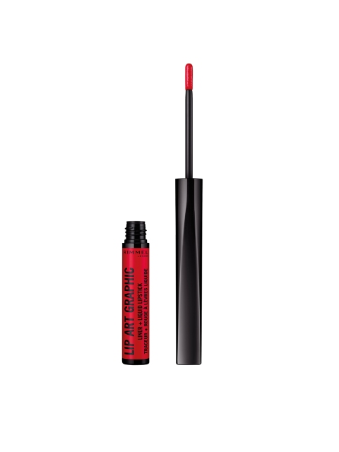 

RIMMEL London Lip Art Graphic 2-In-1 Liquid Lipstick and Lip Liner - 610 Hot Spot 1.8ml, Red