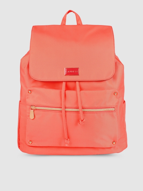

Caprese Women Coral Solid Backpack