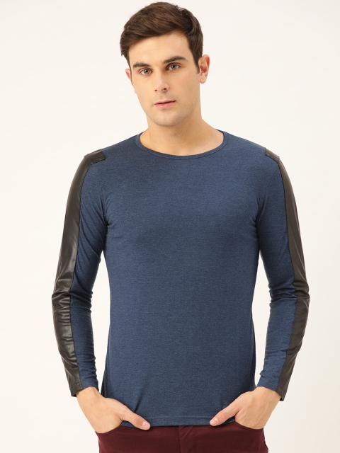 

Seven Rocks Men Navy Blue Solid Round Neck T-shirt