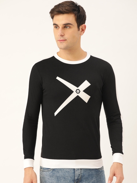 

Seven Rocks Men Black Printed Round Neck T-shirt