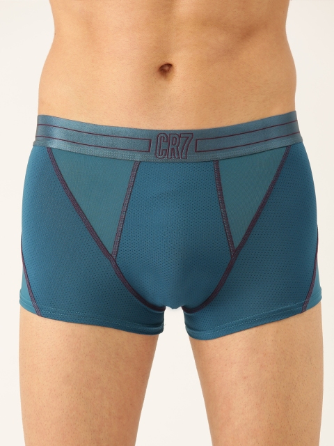 

CR7 Cristiano Ronaldo Men Teal Blue Mesh Detail Trunks 8511-47-321