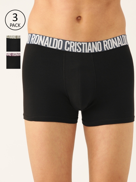 

CR7 Cristiano Ronaldo Men Pack of 3 Solid Trunks 8100-49-648, Black