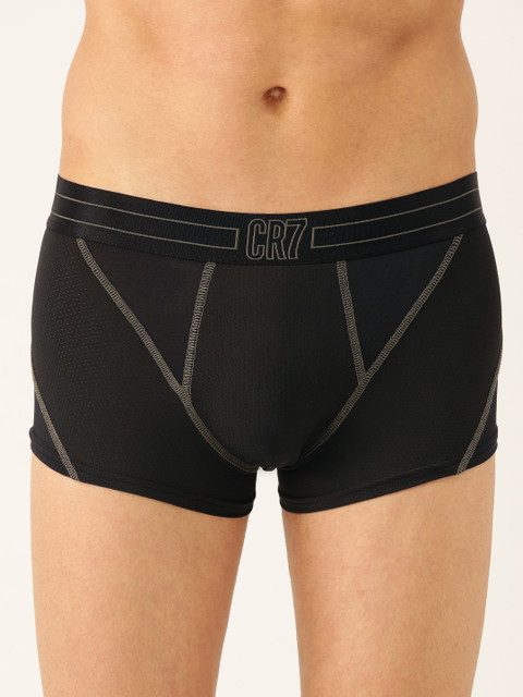 

CR7 Cristiano Ronaldo Men Black Solid Trunks 8511-47-320