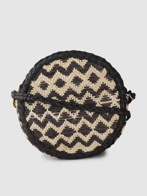 

Accessorize Black & Beige Self-Design Sling Bag