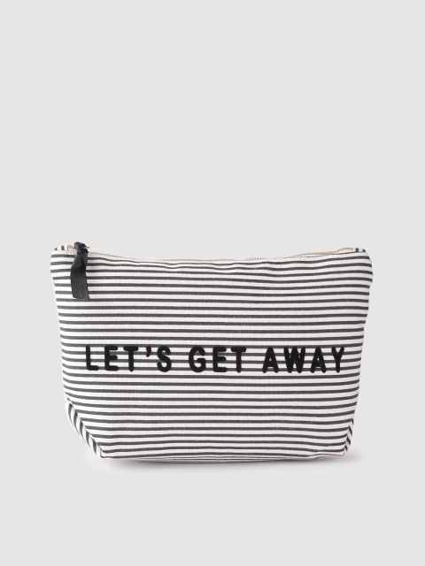 

Accessorize Women Navy & Off-White Striped Toiletry Pouch, Navy blue