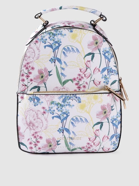

Accessorize Women White & Pink Floral Printed Backpack