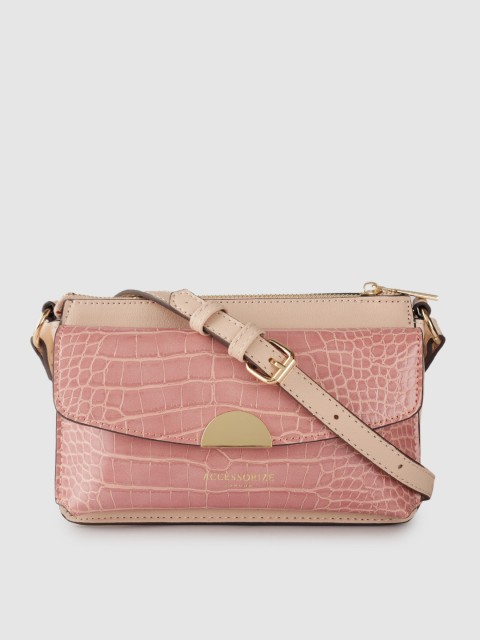

Accessorize Pink Croc Pattern Sling Bag