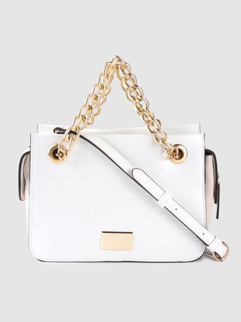 

Accessorize White Croc Textured Handheld Bag