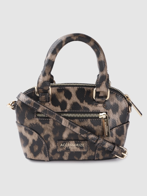 

Accessorize Brown & Black Leopard Print Handheld Bag