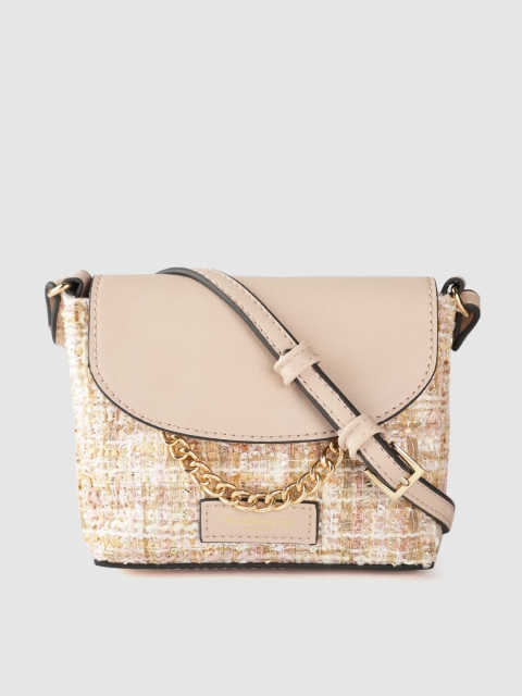 

Accessorize Nude-Coloured & Beige Self Design Sling Bag