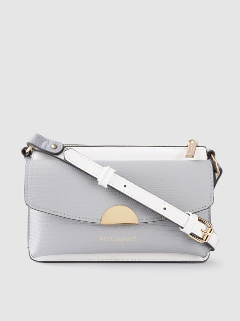 

Accessorize Grey Crocskin Textured Sling Bag