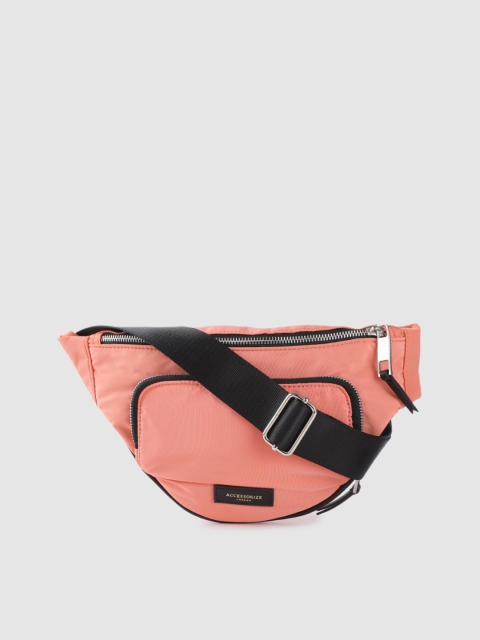 

Accessorize Women Coral Solid Pink Fanny Pack