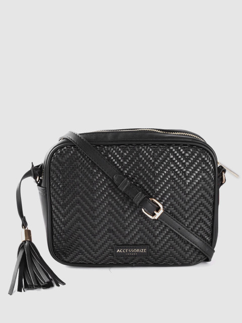 

Accessorize Black Basket Weave Sling Bag