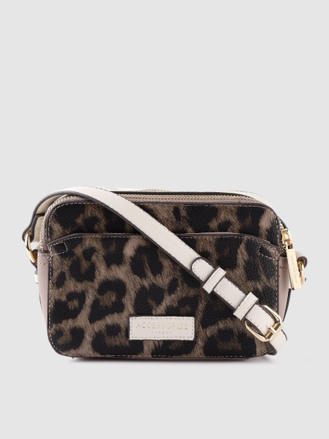 

Accessorize Brown & Black Leopard Print Sling Bag