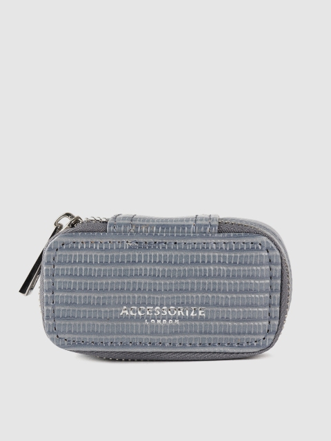 

Accessorize Women Blue Croc Textured Mini Jewellery Box