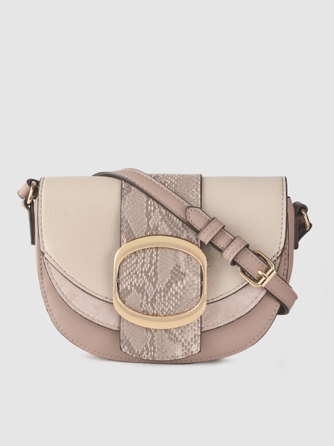 

Accessorize Taupe Snakeskin Print Sling Bag