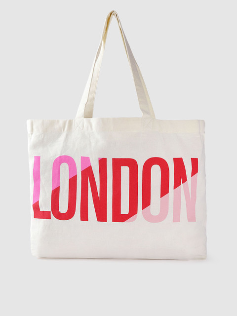 

Accessorize Off-White & Red Printed Tote Bag