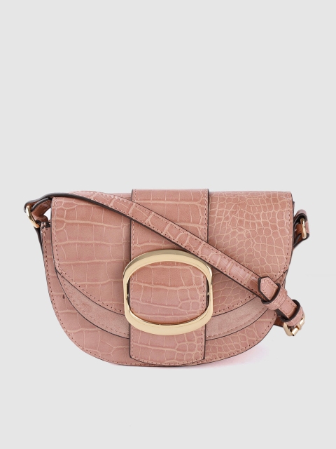 

Accessorize Dusty Pink Croc Textured Sling Bag