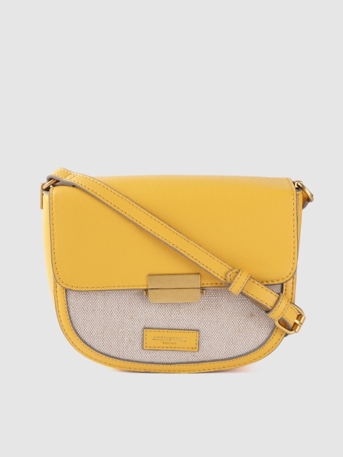 

Accessorize Mustard Yellow & Beige Colourblocked Sling Bag