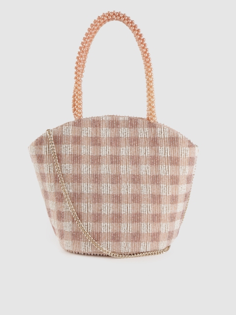 

Accessorize Beige & Off-White Beaded Handheld Bag
