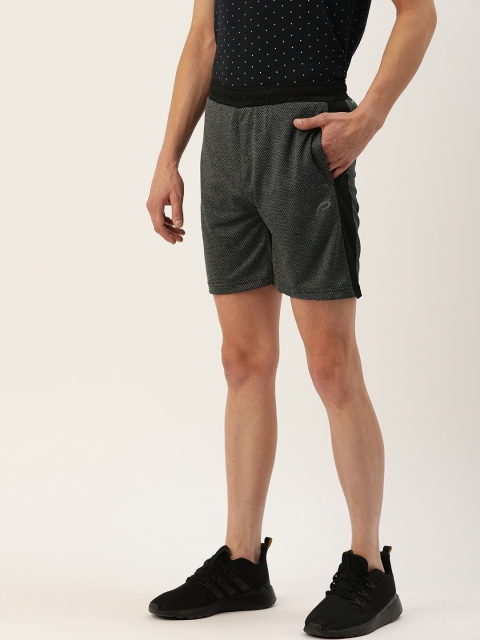

Proline Active Men Charcoal Grey & Black Comfort Fit Self Design Sports Shorts