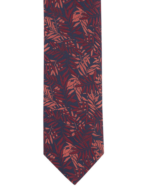 

Louis Philippe Red & Navy Blue Woven Design Broad Tie
