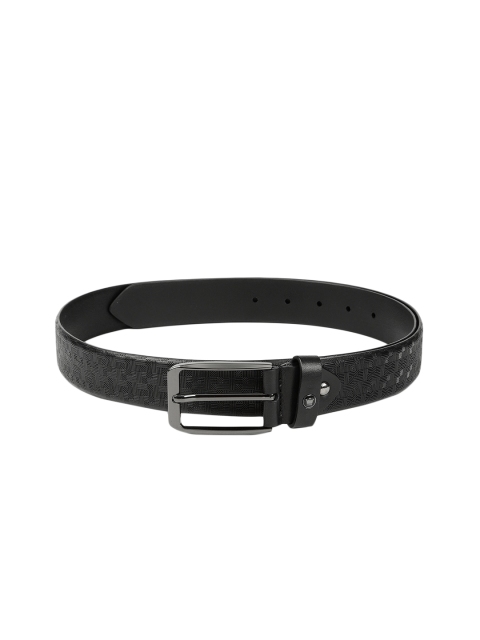 

Louis Philippe Men Black Textured Leather Belt