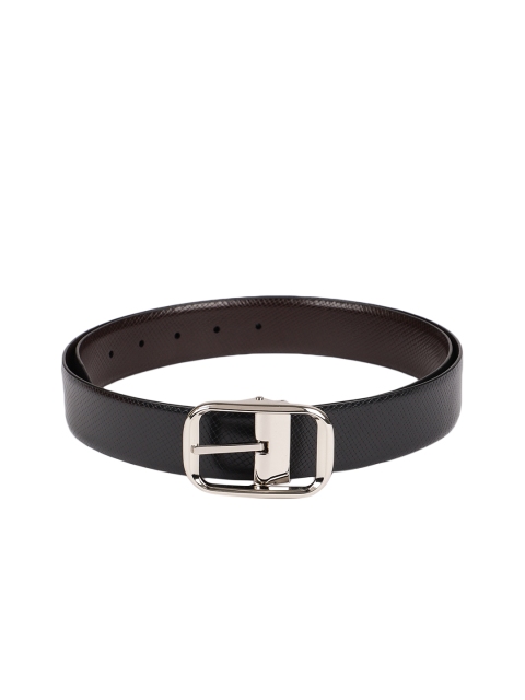 

Louis Philippe Men Black & Brown Textured Reversible Leather Belt