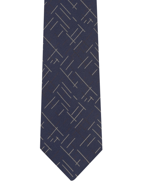 

Louis Philippe Navy Blue Woven Design Broad Tie