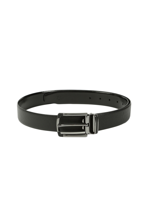 

Louis Philippe Men Black Textured Reversible Leather Belt