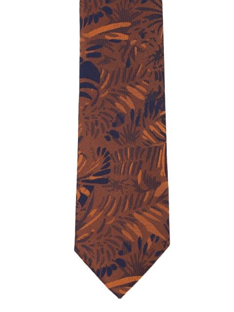 

Louis Philippe Brown & Navy Blue Woven Design Broad Tie