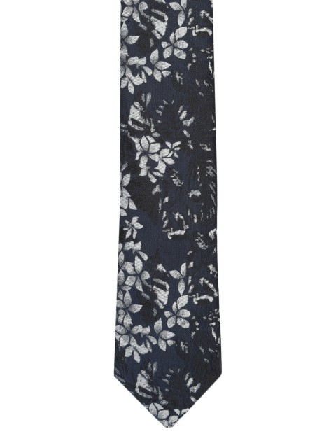 

Louis Philippe Navy Blue & Grey Woven Design Broad Tie