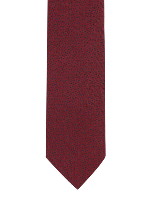 

Louis Philippe Red Woven Design Broad Tie