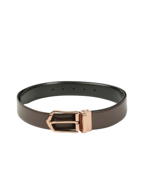 

Louis Philippe Men Black Textured Reversible Leather Belt