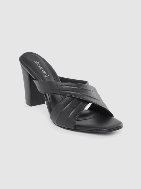 

DressBerry Women Black Solid Block Heels