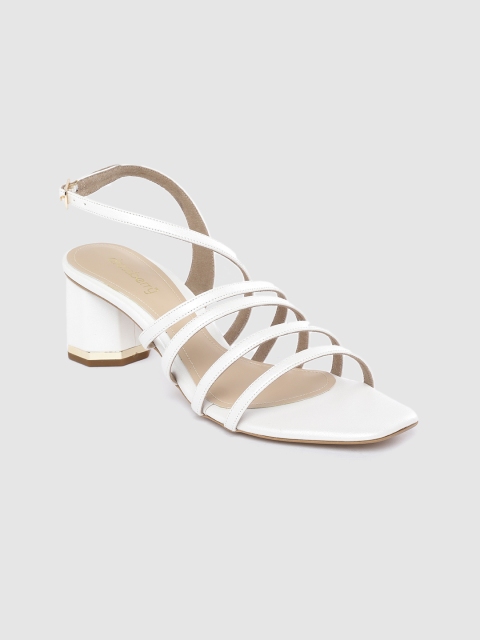 

DressBerry Women White Solid Block Heels