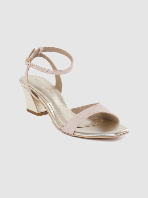 

DressBerry Women Peach-Coloured Textured Block Heels