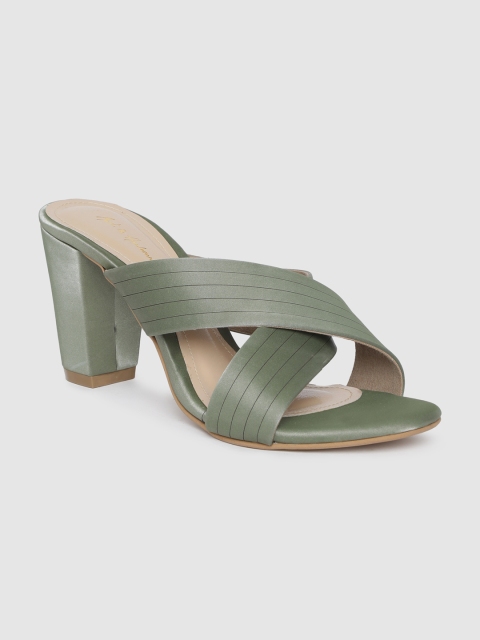 

Mast & Harbour Women Green Solid Block Heels