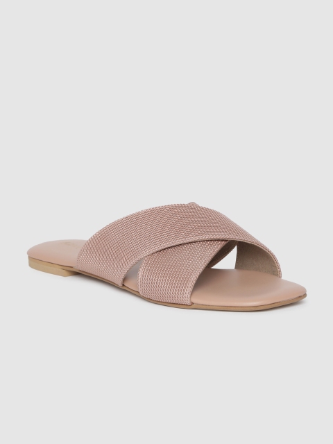 

Mast & Harbour Women Pink Solid Open Toe Flats