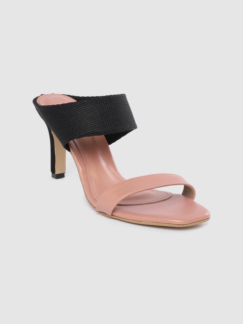 

DressBerry Women Peach-Coloured & Black Colourblocked Slim Heels