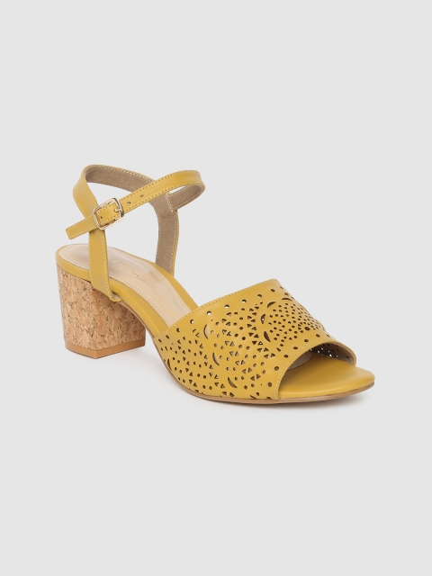 

Mast & Harbour Women Mustard Solid Block Heels