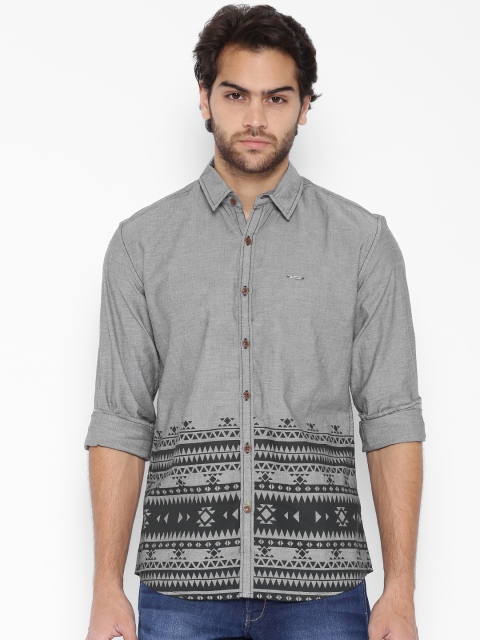 

Wrangler Grey Printed Casual Shirt