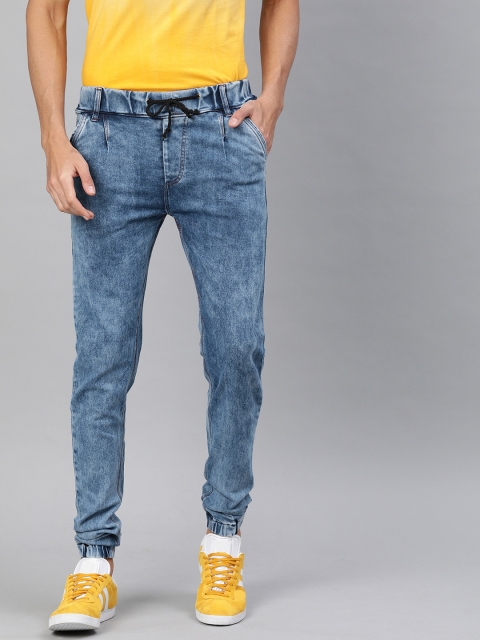

Urbano Fashion Men Blue Slim Fit Mid-Rise Clean Look Stretchable Jogger Jeans