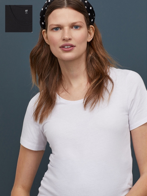 

H&M Women MAMA 2-Pack Cotton Jersey Tops, White